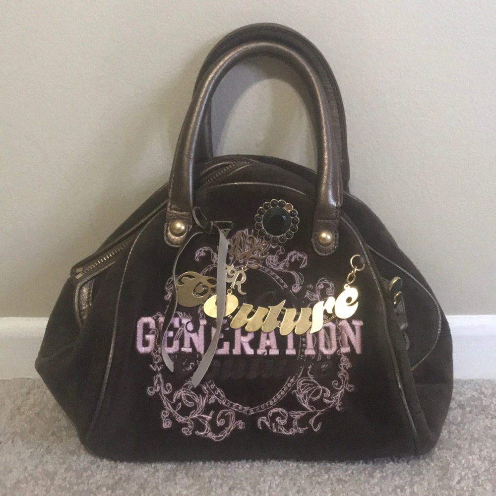 Juicy Couture Velvet Bowling Bag Purse
